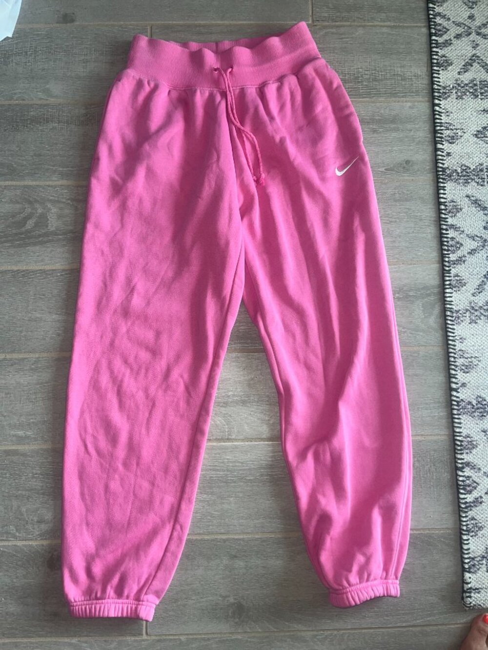 Nike Pink Fleece Jogger Sweatpants Size S | High Rise Swoosh